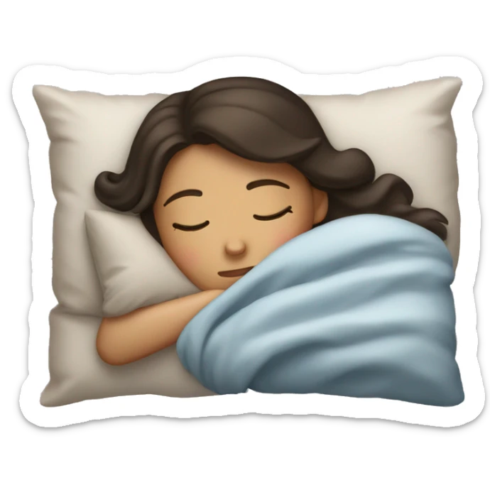 Brunette girl sleeping sticker