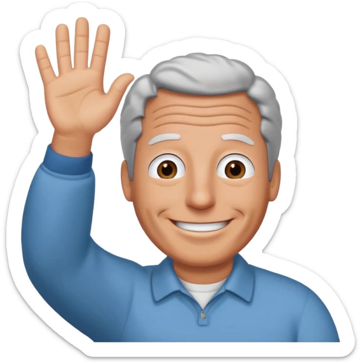 Create an emoji of Epstein waving to the camera in Family Guy style but make it especially like Epstein and not like all old guys sticker