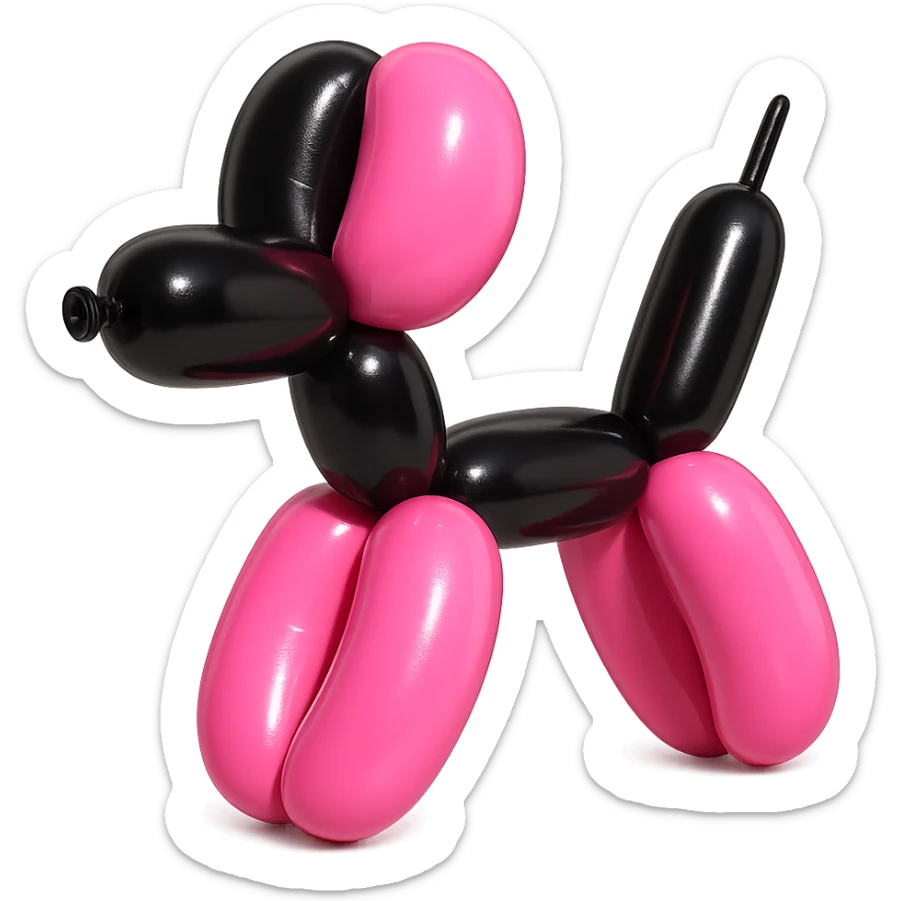BLACKPINK-inspired object, black and pink colors, soft and inflated appearance, Balloon style sticker