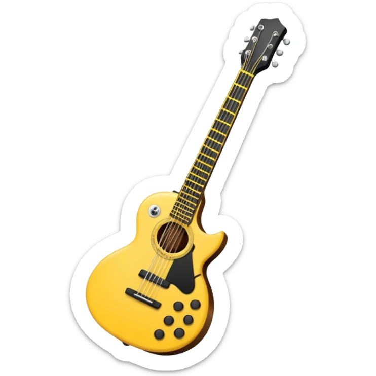 Bana elektronik gitar emojisi yap ama bir tane yüz emojisinin elinde olsun elektronik gitar siyah olsun  sticker