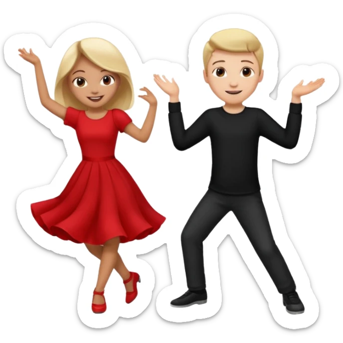 Wow good now just change the colour of dress girl red boy black dance sticker