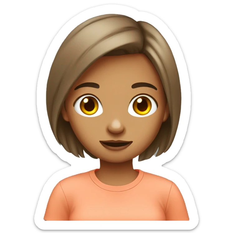 Annoying teen girl with salmon color tshirt sticker