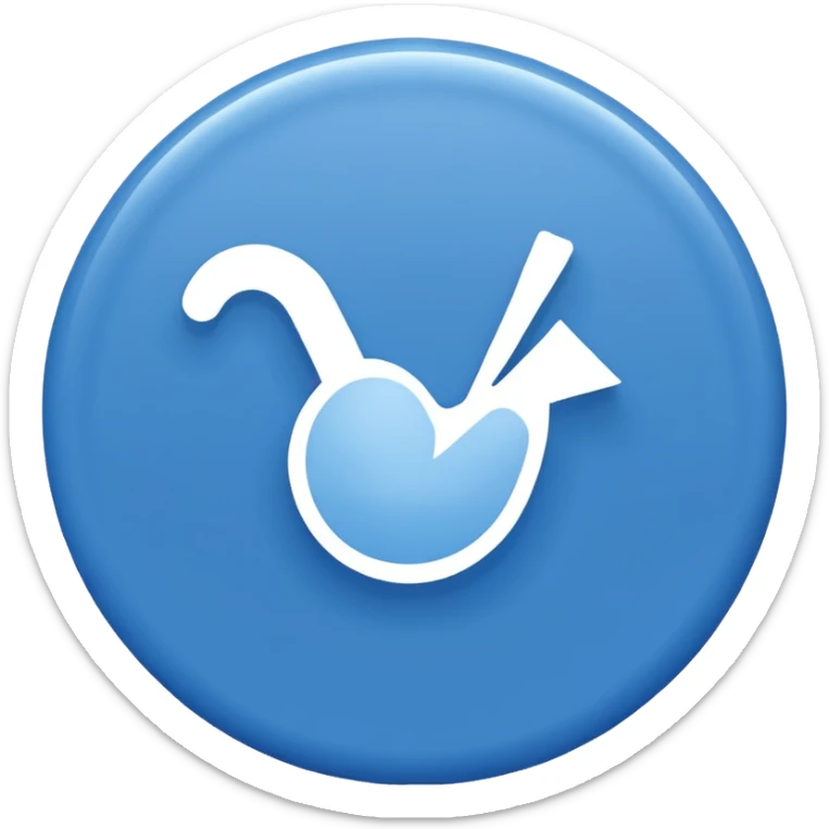 Generate an emoji. A white tick in the blue circle. (Such as TikTok verified tick) sticker
