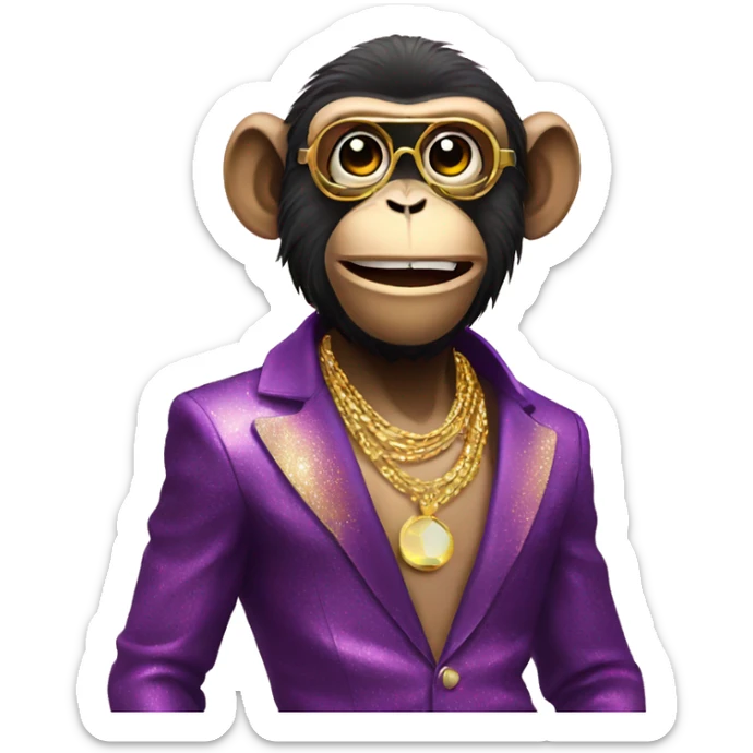 Disco monkey sticker