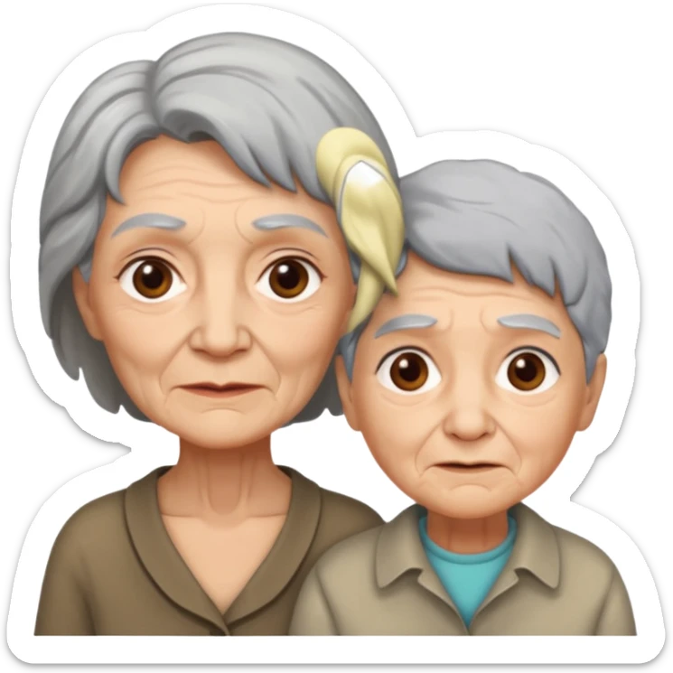 lo mismo que estas haciendo solo coloca alado de la abuela un hombre joven  sticker