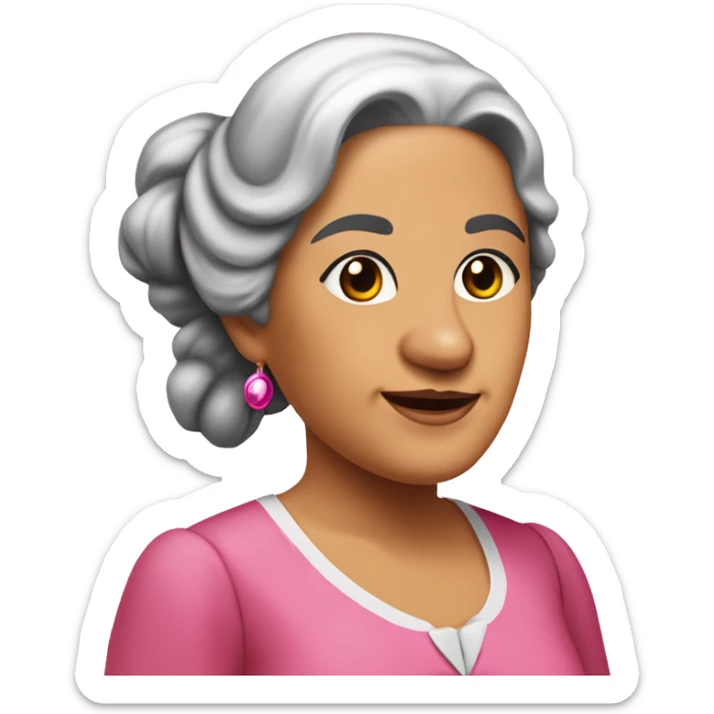 Mariana Bracetti Cuevas was a patriot and leader of the Puerto Rico independence movement. Pink dress. 2 pigtails. Dark hair old woman. sticker
