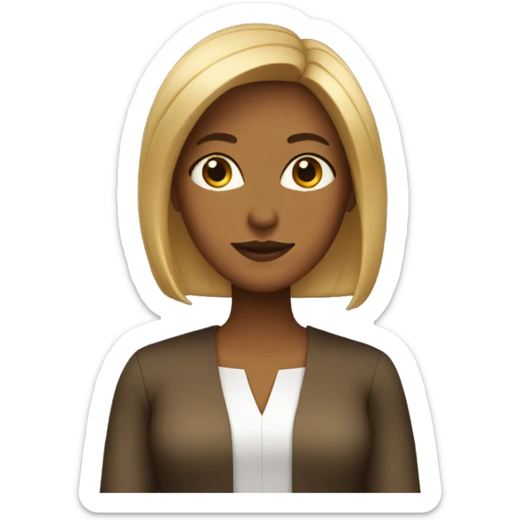 Tan woman with straight hair in judge outfit sticker