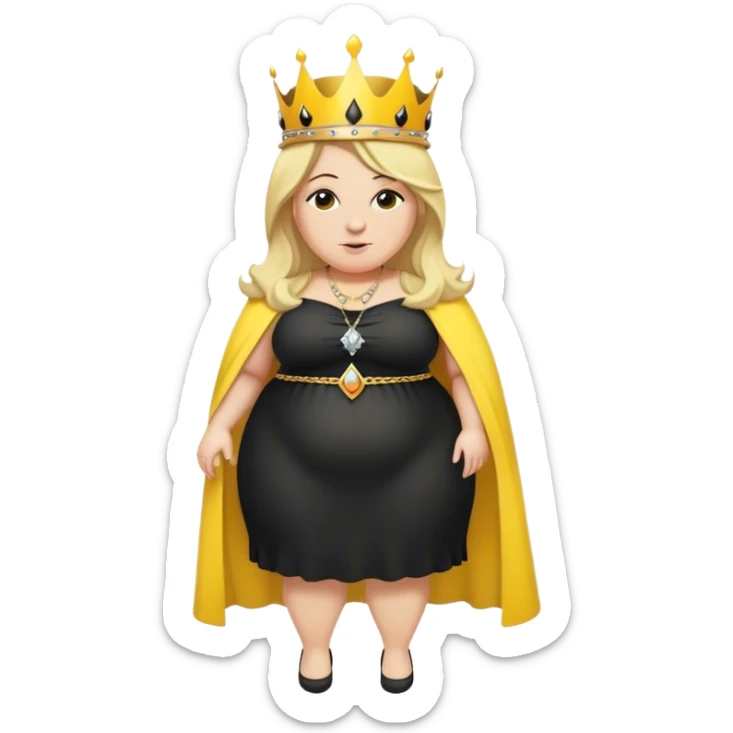 Full Body  plus size Queen bee woman with  blonde hair and big nose sticker