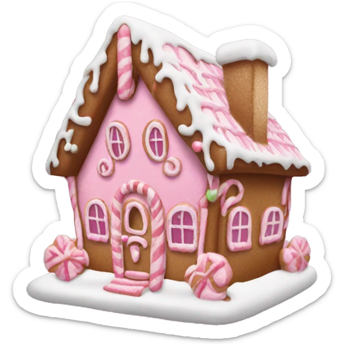 pink gingerbread house sticker