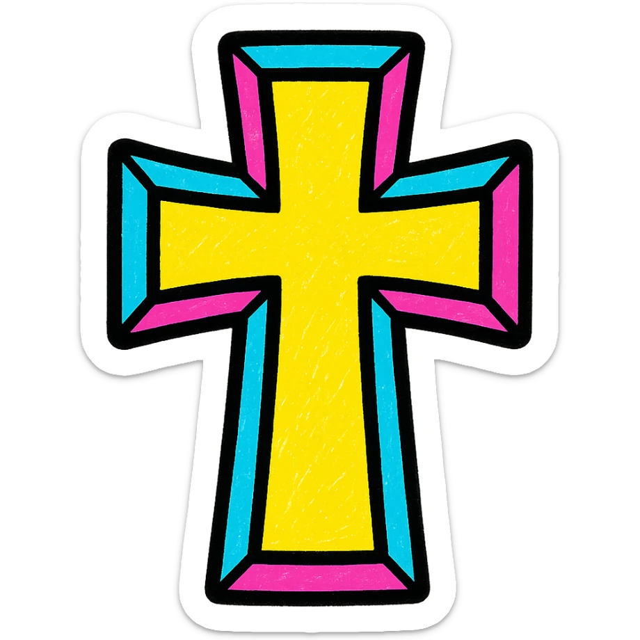 goth cross sticker