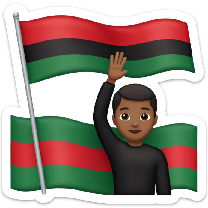Pan African-African American Flag (Red-Black and Green horizontal stripes) - no stars or other symbols sticker