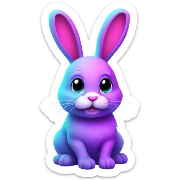 Neon bunny sticker