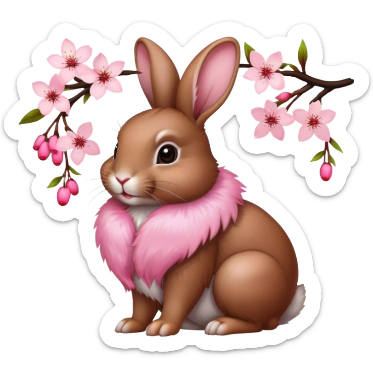 Cherry Blossom rabbit sticker