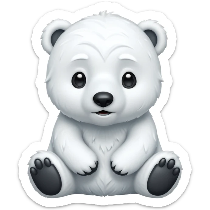 cute polar bear character, snowy fur, winter vibe, 3D cartoon, mobile game icon style, clean background, no text, no watermark
 sticker