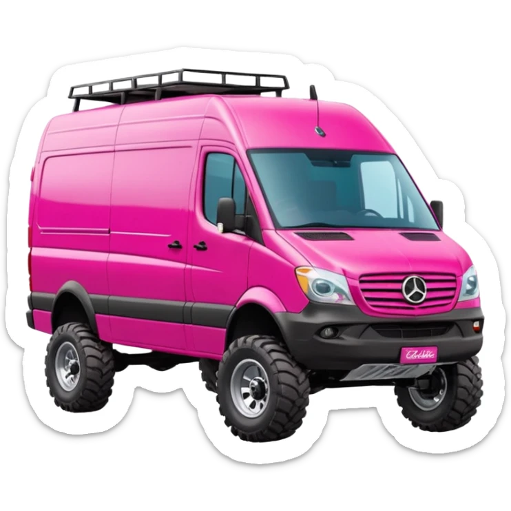 Barbie’s hot tacos Extended length Sprinter 4500 van high roof off road delivery truck capable of rock and desert racing  sticker