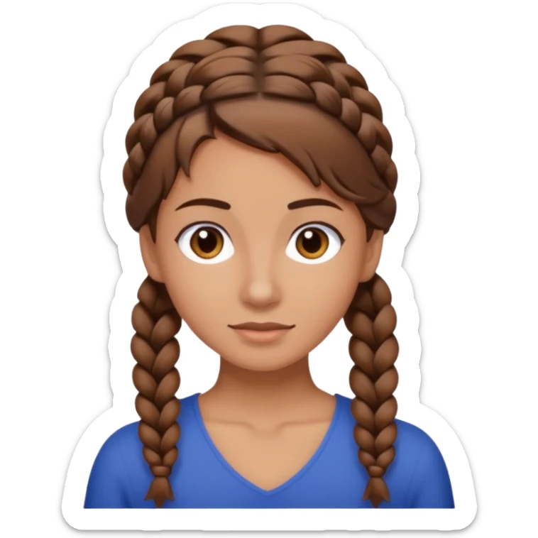 French braid brown hair sticker
