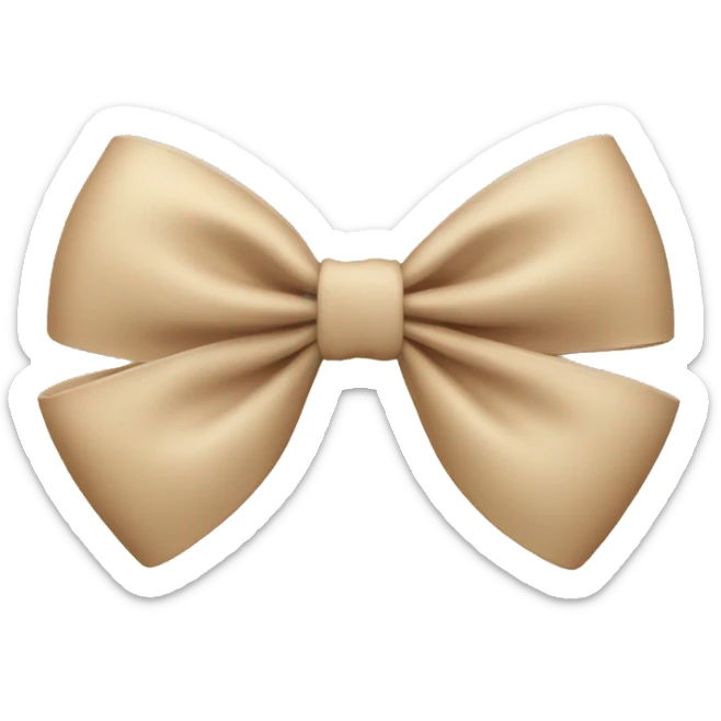 Beige bow sticker