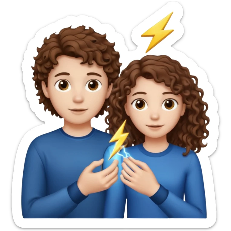 a 15 year old white girl with brown curly hair but she has lightnings in it with a brown haired white boy who gave her a promise ring sticker