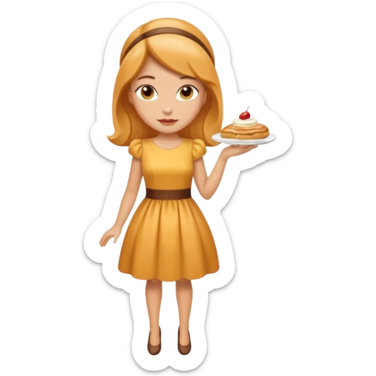 Create a Fusion of Butterscotch éclair snd female woman sre combine into new object sticker