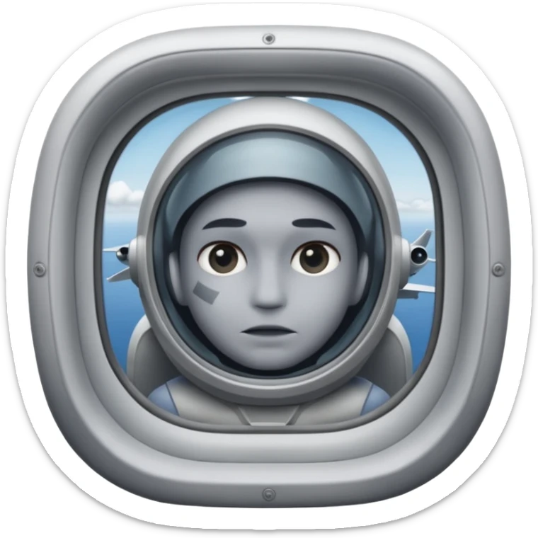 Como el 4 però la cara en la paret de l'antera del avions i el cuerpo gris sticker