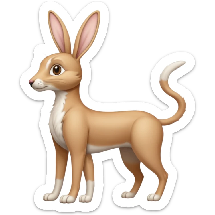 Long Nose Breed Dog. Rabbit Ears. Cat Arms Legs Torso Tail Anthropomorphic Fusion Hybrid (Character OC) sticker