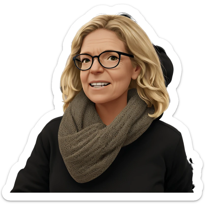 blonde girl outdoors in glasses sticker