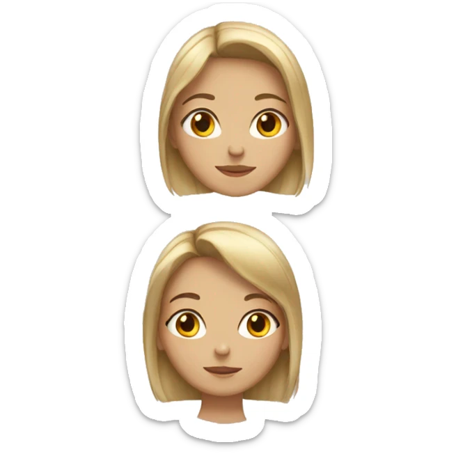 Brown hair girl with blonde hair girl  sticker