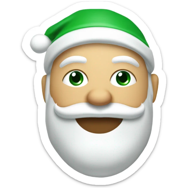 Santa winking wearing a green t-shirt with the words ‘Greenwich Health’ written in white letters  sticker