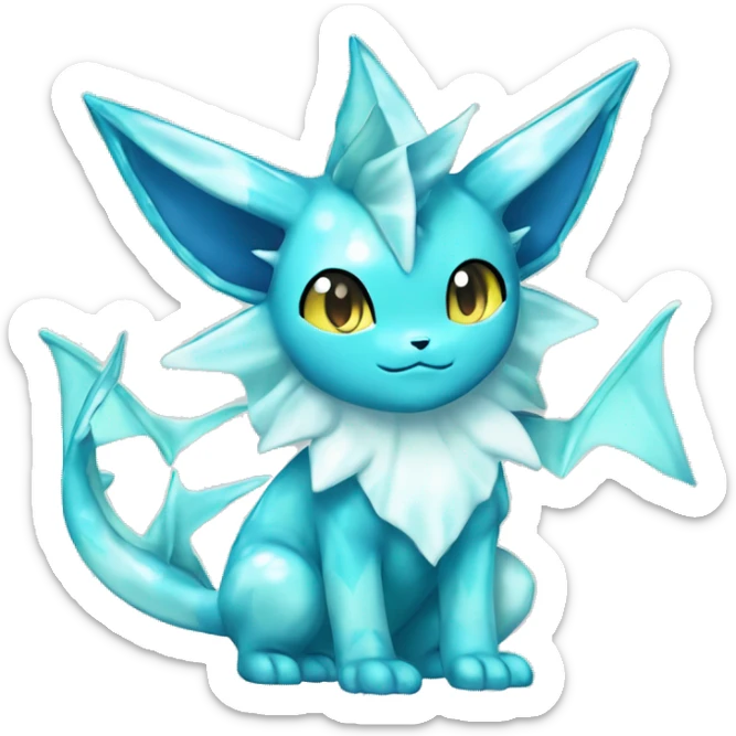 Kawaii Gorgeous Beautiful Shiny Sparkly Vaporeon-Glaceon-Pokémon full body sticker