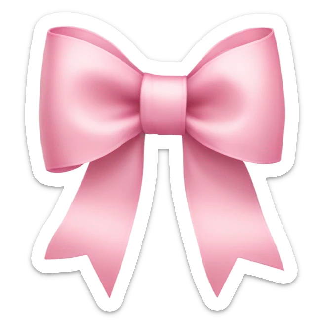 light pink ribbon bow sticker