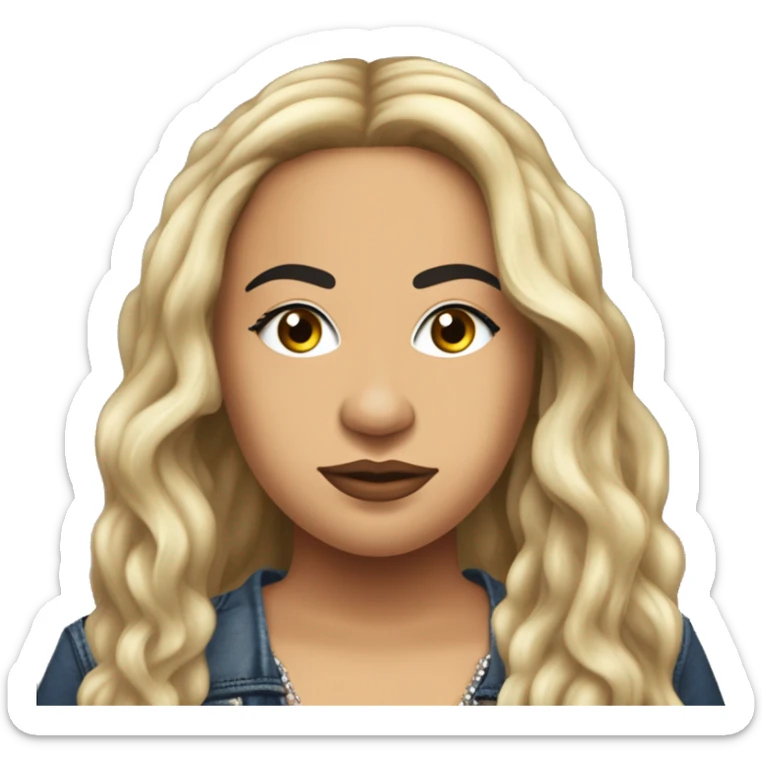 Villana Santiago Pacheco, known professionally as Villano Antillano, is a Puerto Rican rapper, singer and songwriter. She gained recognition in 2022 with the release of "Bzrp Music Sessions, Vol. 51" alongside producer Bizarrap. caucasian long hair.  sticker