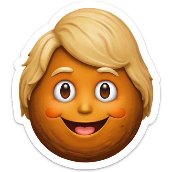 the poop emogi, a pile of poop in trumps image   none of those are what i want  i want the poop emogi with trumps face renbdered in poop, with an orange cast, and his wig on top sticker