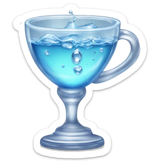 Cup of water poured into a beautiful bejeweled glass  sticker