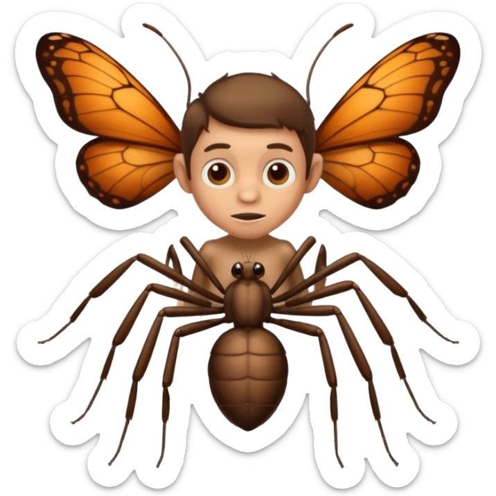 O garoto formiga ô cara de macaco braço de borboleta pernas de aranha e cu de mosquitode mosquito sticker