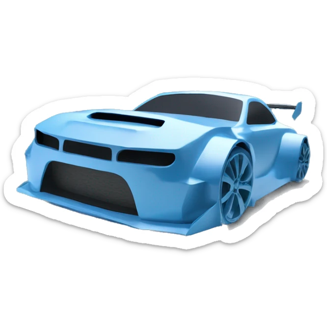 wide-body pearl-blue Cardstock Papercraft fr-s racecar sticker