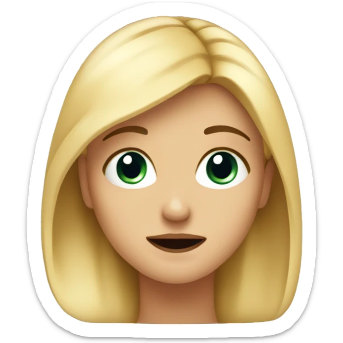 Face of a blonde girl, making a gesture that she doesn't care. Rolling your eyes up sticker