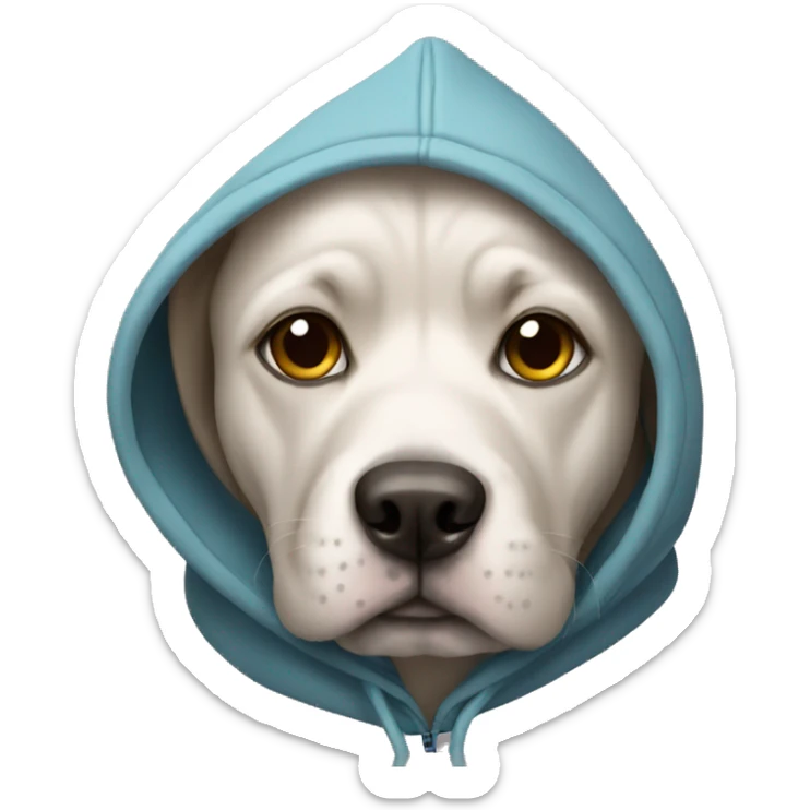 Dog wearing a hoodie sticker