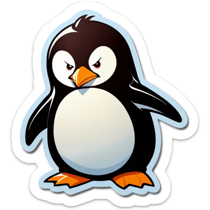 An angry penguin sticker