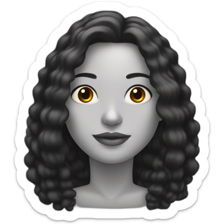 Mujer piel blanca 42 años cabello negro de lado color negro sticker