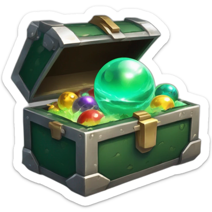 Pokemon Game LootCase Color DarkGreen Rich Treasure Legendary Epic Pokeballs Pokemons and Pokemon Items Inside this have Shiny Glow sticker