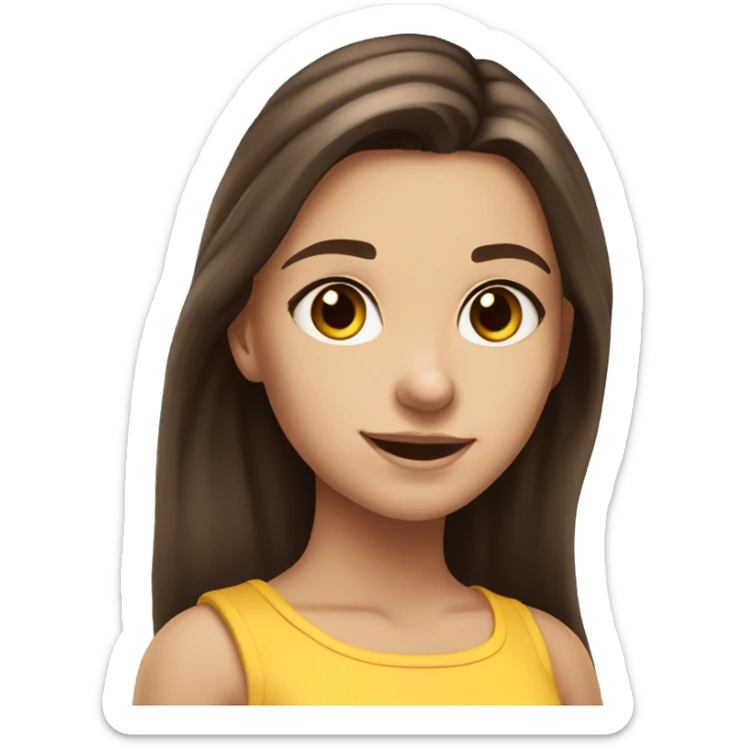 Caucasian girl with brown hair 16 year old Caucasian girl with dark brown hair and dark brown eyes sticker