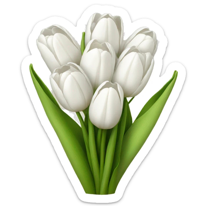 white tulip bouquet  sticker