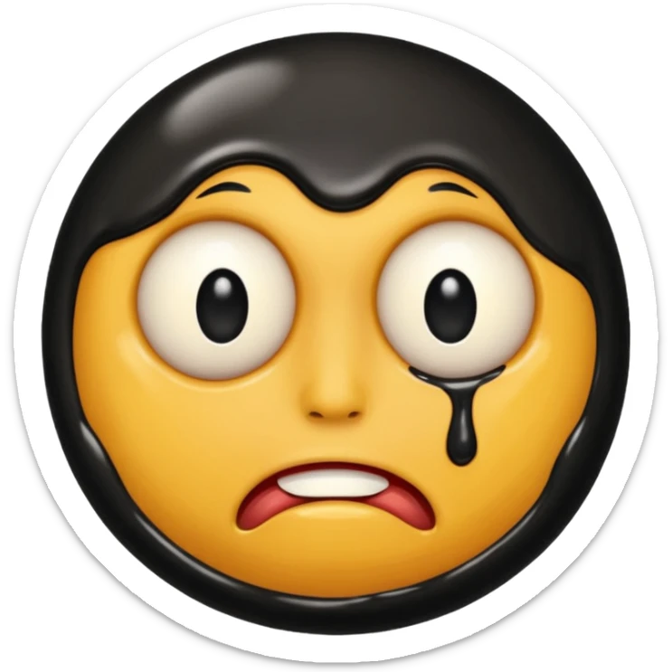 an black melting face with no eyebrows and mouth and just an 1 eye (The Face Needs to Be A Litelar Black Ball) sticker