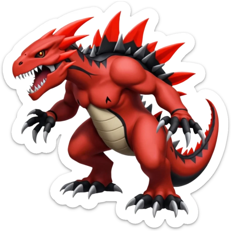 Darkrai-Groudon-Yveltal-Fakémon-hybrid-creature (full body)  sticker