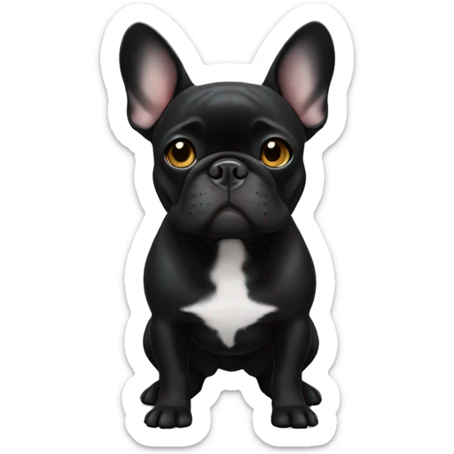 Black French bulldog sticker