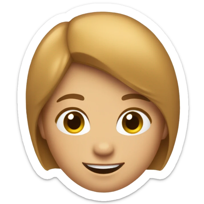 Generate a dancing 3d emoji of a female smiley face with light brown short hair. the emoji should be saying Thank you Ben. sticker
