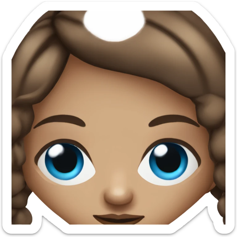 brown haired girl with blue eyes and long eyelashes with nose piercings and sunglasses  sticker