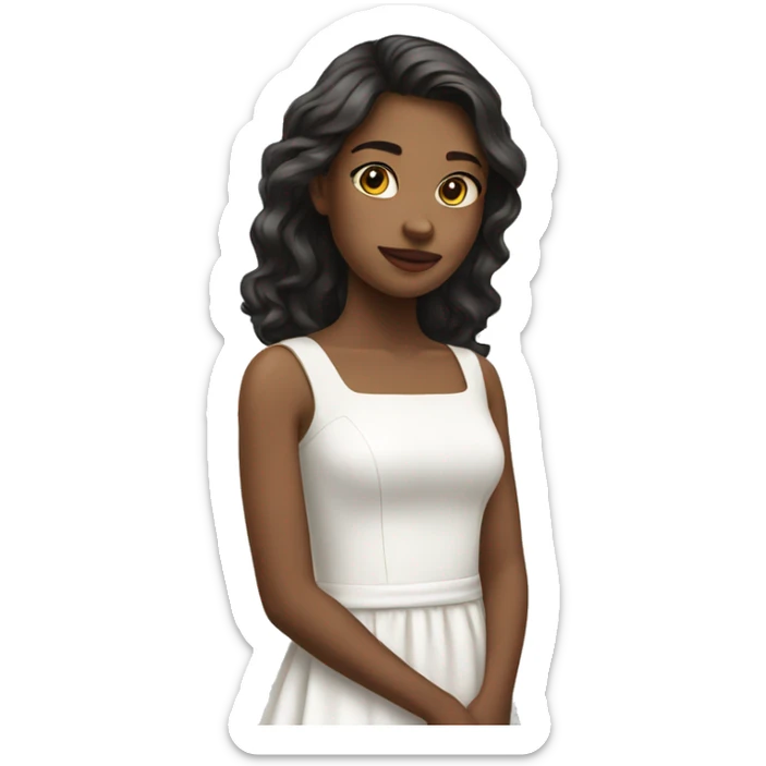 girl in white dress sticker