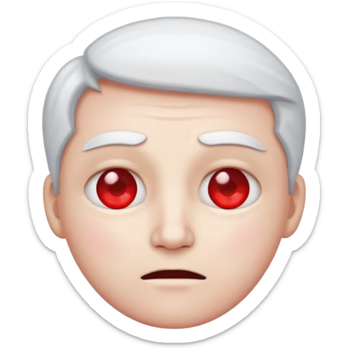 Crea un emoji kn la vibra de un drogado haz la wuea k te pido ph wn oe la cara normal noma blanca kn los ojos rojos y k estén hachicados igual k los chinos  sticker