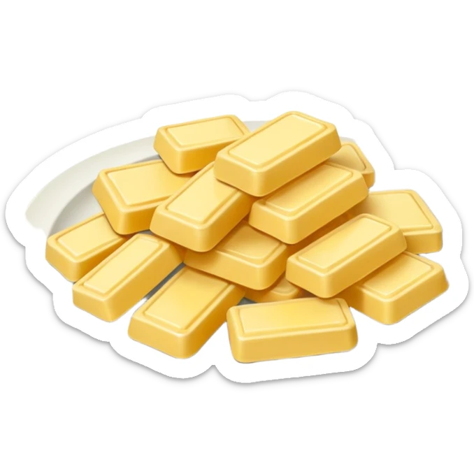 emoji of hydrogenated fats such as margarine, hydrogenated vegetable oil, industrial snacks, isolated on white background sticker